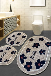 Mijölnir Juego de alfombrillas de baño Moole - Beige (3 piezas)